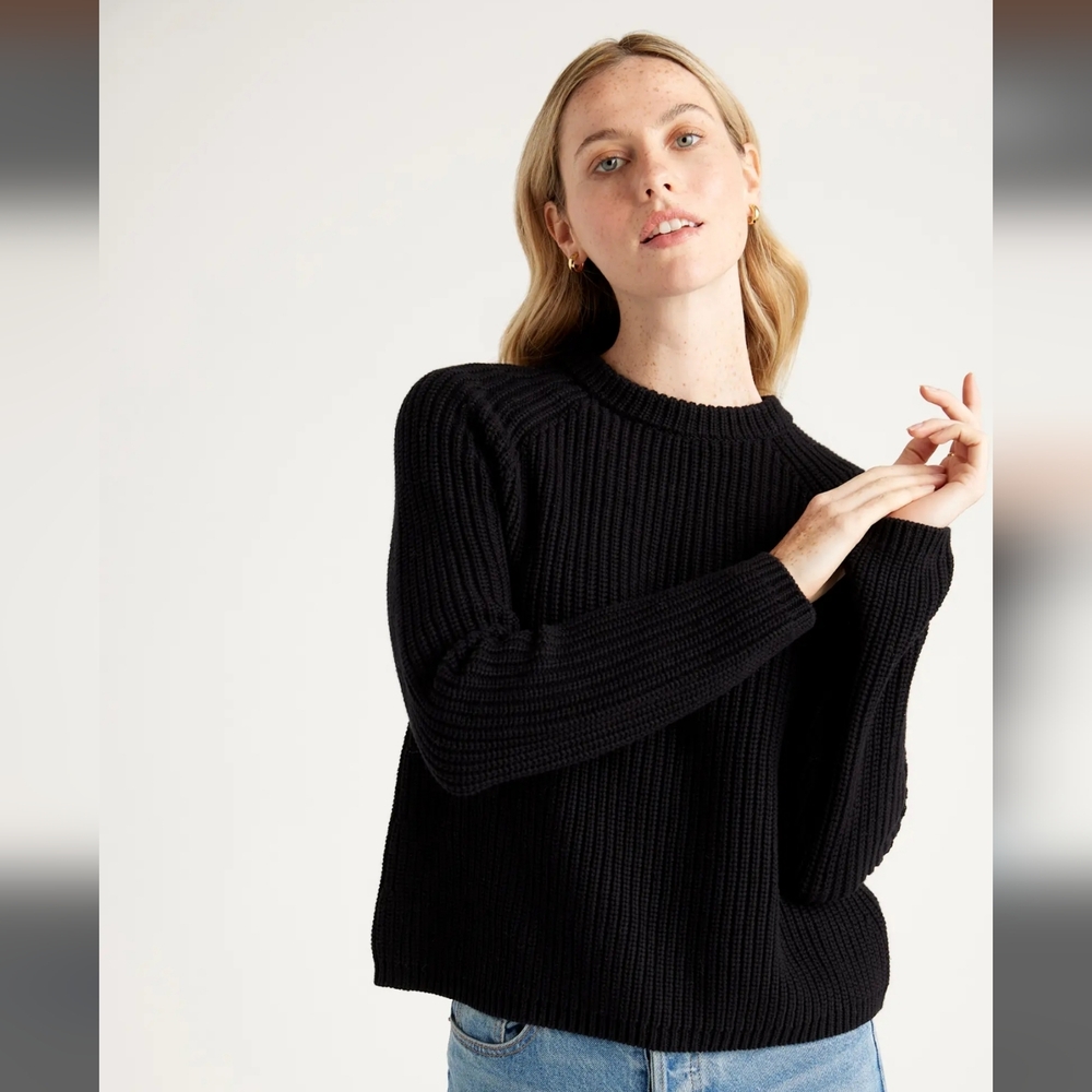 Quince Black Ribbed Knitwear